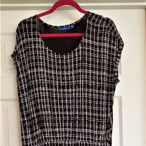 Apt. 9 Women's inched Waist Dress w Side Pockets (XXL) Black/Ivory (Gently Used)